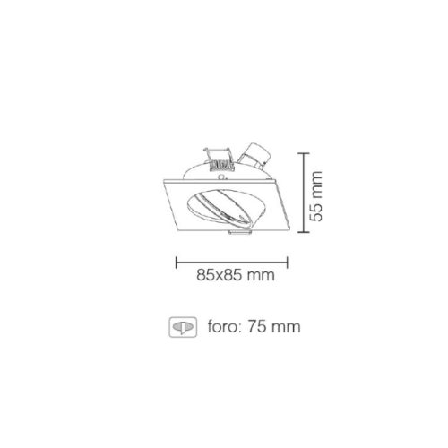 FARETTO AD INCASSO QUADRATO ORIENTABILE IN ALLUMINIO CROMO LUCIDO GU10 IP20 STONE 8008/CL