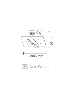 FARETTO AD INCASSO QUADRATO ORIENTABILE IN ALLUMINIO CROMO LUCIDO GU10 IP20 STONE 8008/CL