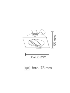 FARETTO AD INCASSO QUADRATO ORIENTABILE IN ALLUMINIO CROMO SATINATO GU10 IP20 STONE 8008/CS