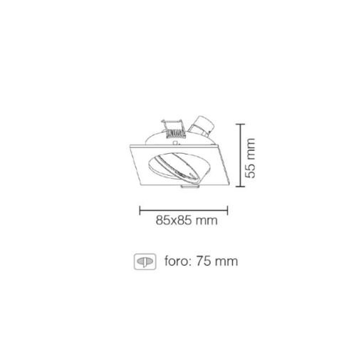 FARETTO AD INCASSO QUADRATO ORIENTABILE IN ALLUMINIO NICHEL SATINATO GU10 IP20 STONE 8008/NS