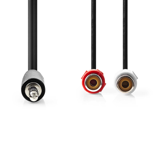 Cavo audio stereo Maschio da 3,5 mm -  2x RCA femmina - Nichelato - 0,20 m 