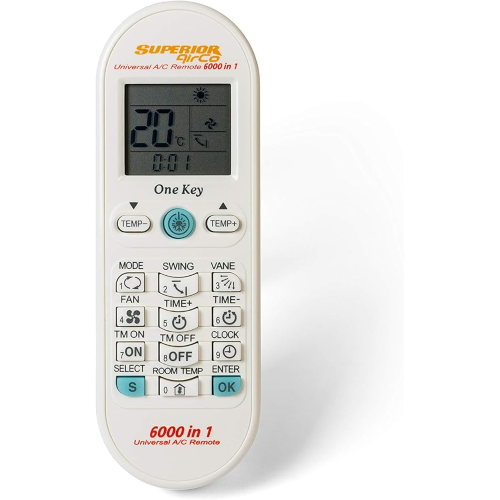 TELECOMANDO UNIVERSALE PER CONDIZIONATORI 6000 CODICI LCD SUPERIOR AIRCO 6000