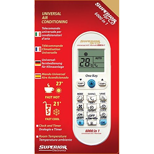 TELECOMANDO UNIVERSALE PER CONDIZIONATORI 6000 CODICI LCD SUPERIOR AIRCO 6000