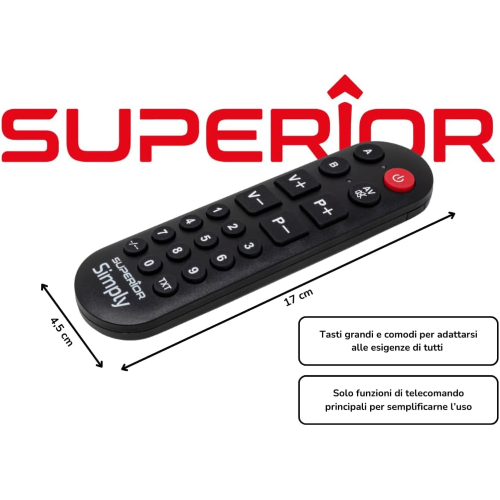 TELECOMANDO UNIVERSALE MULTIMARCA PREPROGRAMMATO PER TV SUPERIOR SIMPLY