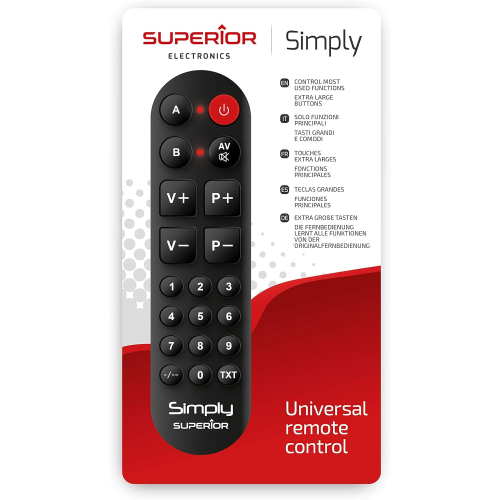 TELECOMANDO UNIVERSALE MULTIMARCA PREPROGRAMMATO PER TV SUPERIOR SIMPLY