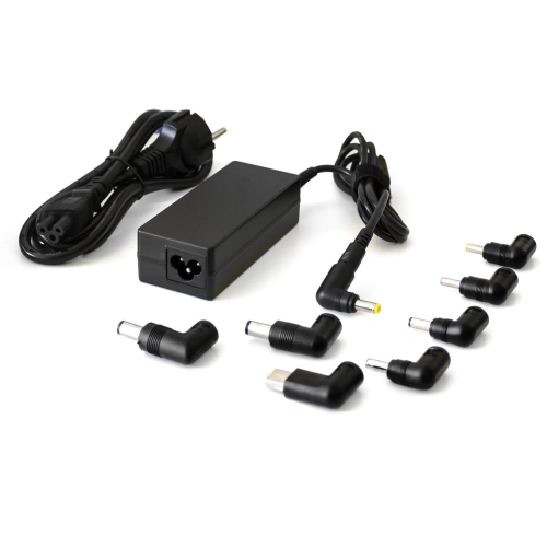 ALIMENTATORE UNIVERSALE PER NOTEBOOK 65W CON 8 TIPS NERO TECHMADE TM-AFUA06