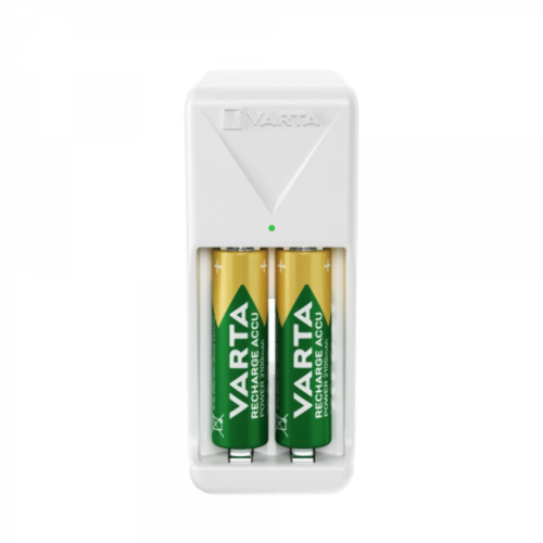 CARICABATTERIE MINI PER BATTERIE RICARICABILI AA/AAA NIMH CON 2 ACCU AA 2100MAH VARTA 57656