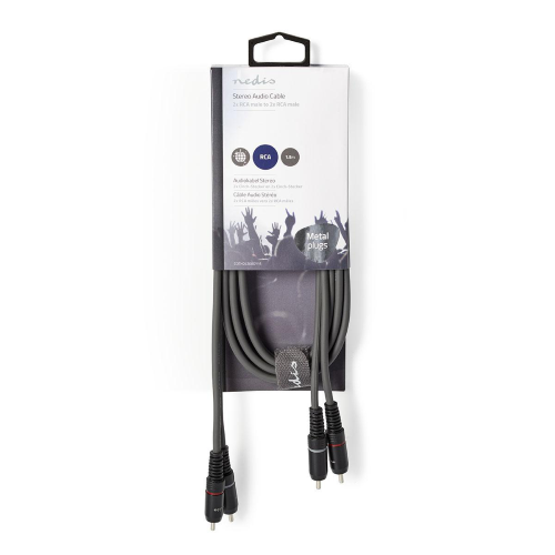 Cavo audio stereo 2x RCA maschio | 2x RCA maschio | Nichelato | 1,50 m 
