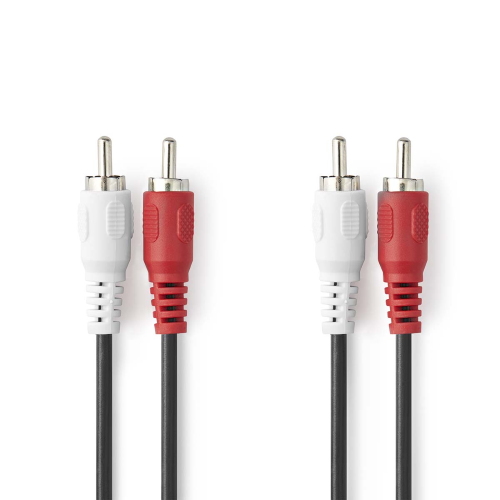 Cavo audio stereo 2x RCA maschio | 2x RCA maschio | Nichelato | 10,0 m 