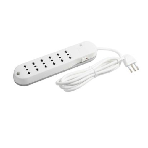 MULTIPRESA SLIM6 CON 6 PRESE BIPASSO 10/16A CON INTERRUTTORE DI SICUREZZA SAFE SALVAFULMINE CAVO 1,5M E SPINA SALVASPAZIO 10A COLORE BIANCO BTICINO 3636DBF