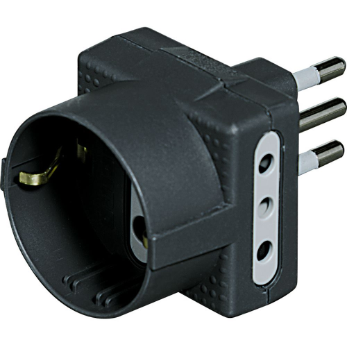 Adattatore Spina 10a - 1 presa tedesca 2 prese 10A Grigia