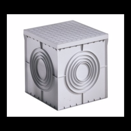 POZZETTO CARRABILE IN POLIPROPILENE GRIGIO CON COPERCHIO E FONDO CHIUSO PRETRANC IATO 290X290X295MM PORTATA 235KG ARNOCANALI PZC3030