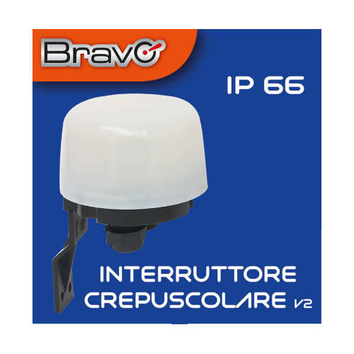 SENSORE CREPUSCOLARE 10A IP44 CON SOGLIA REGOLABILE 5–200 LUX BRAVO 93003208
