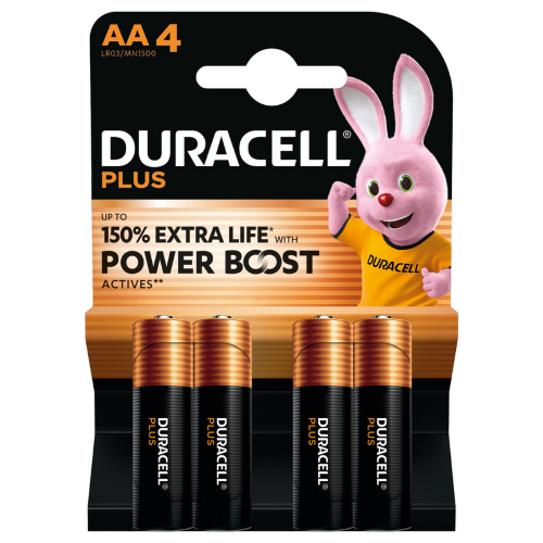 BATTERIE ALCALINE AA LR6 1,5V POWER BOOST BLISTER 4 PEZZI DURACELL MN1500B4