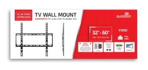 SUPPORTO TV DA PARETE FISSO EXTRA SLIM PER TV 32-60 FINO A 35KG VESA MAX 400X400 SUPERIOR SUPSTV004