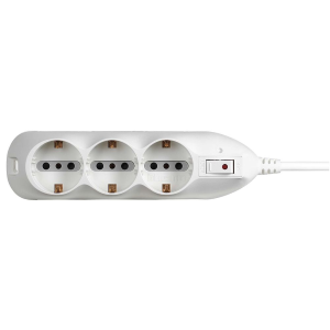 Multipresa Slot 9 prese - 6 prese bipasso 10/16A + 3 Schuko c/cavo - bianco - Spina 10A