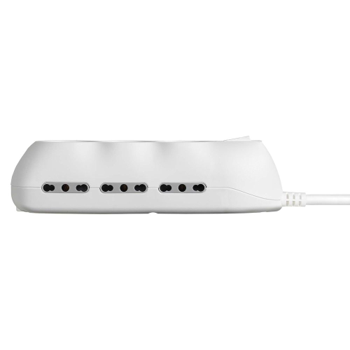 Multipresa Slot 9 prese - 6 prese bipasso 10/16A + 3 Schuko c/cavo - bianco - Spina 10A