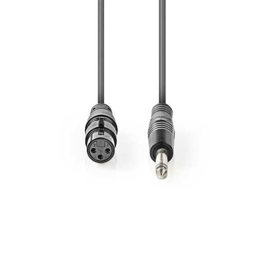 Cavo audio XLR 3 pin femmina | 6,35 mm maschio | nichelato | 1,50 m 