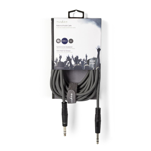 Cavo audio stereo 6,35 mm maschio | 6,35 mm maschio | nichelato | 5,00 m 