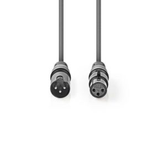 Cavo audio bilanciato XLR 3 pin maschio | XLR 3 pin femmina | nichelato | 1,00 m | grigio scuro |
