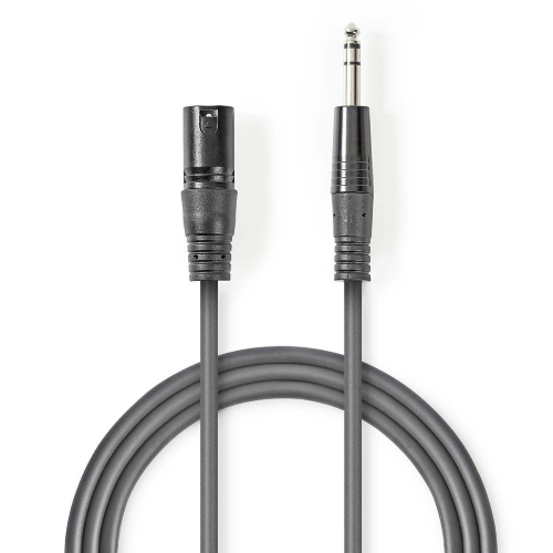 Cavo audio bilanciato XLR 3 pin maschio | 6,35 mm maschio | nichelato | 3,00 m |