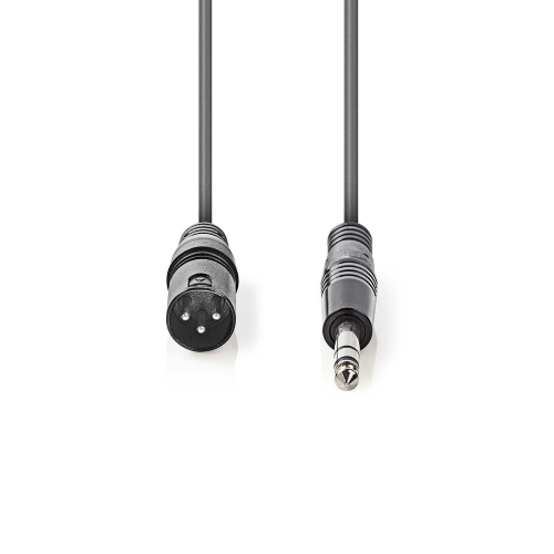Cavo audio bilanciato XLR 3 pin maschio | 6,35 mm maschio | nichelato | 3,00 m |