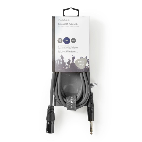 Cavo audio bilanciato XLR 3 pin maschio | 6,35 mm maschio | nichelato | 3,00 m |