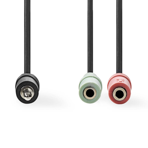 Cavo audio stereo Maschio da 3,5 mm 4P | 2x Femmina da 3,5 mm |0,20 m |