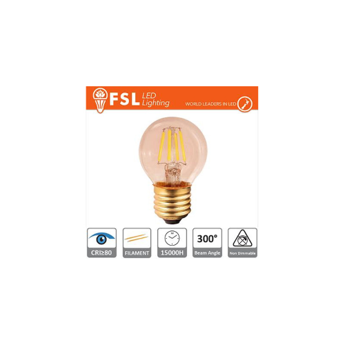 Lampada Sfera Filamento Ambra FSL - 4W 2200K E14 330LM 