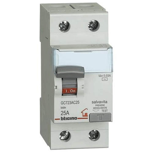 Bticino differenziale salvavita 25A 0.03A 2P AC GC723AC25