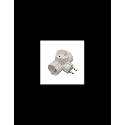 Adattatore Triplo Schuko FAEG FG28522 con 3 prese Tedesche, Spina Schuko 2P+T, Bianco, IP20