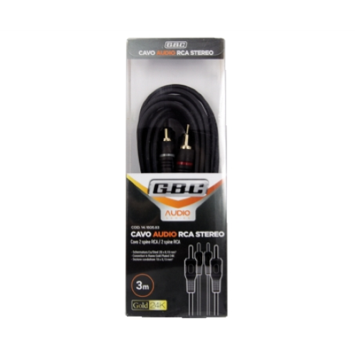 CAVO AUDIO HIGH END GOLD CONDUTTORE IN RAME 2 SPINE RCA / 2 SPINE RCA 3M GBC