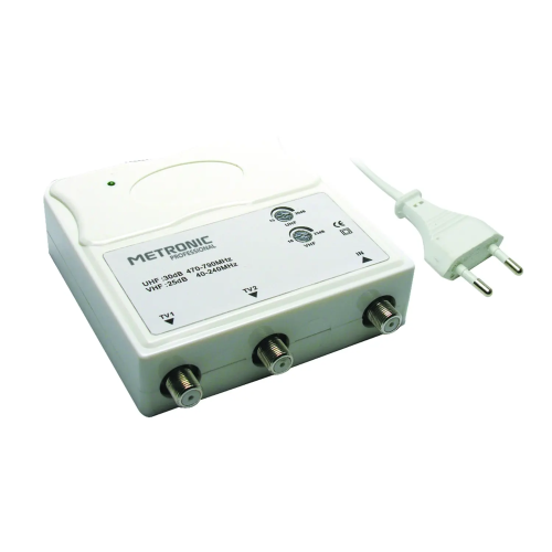 AMPLIFICATORE TV VHF/UHF FILTRO LTE 30DB METRONIC 414113