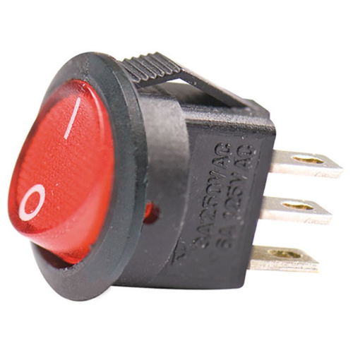 INTERRUTTORE 2POLI LUMINOSO ROSSO 12V