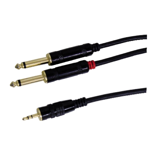 CAVO AUDIO PROFESSIONALE SPINA 3,5MM STEREO / 2 SPINE 6,3MM MONO 3M GBC