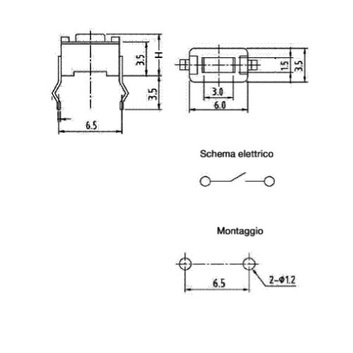 MICROPULSANTE DA C.S. 6X3,5X4,3 MM GBC