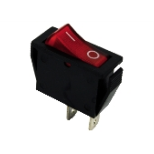 INTERRUTTORE A BASCULA UNIPOLARE ROSSO OFF-(ON) MOMENTANEO GBC