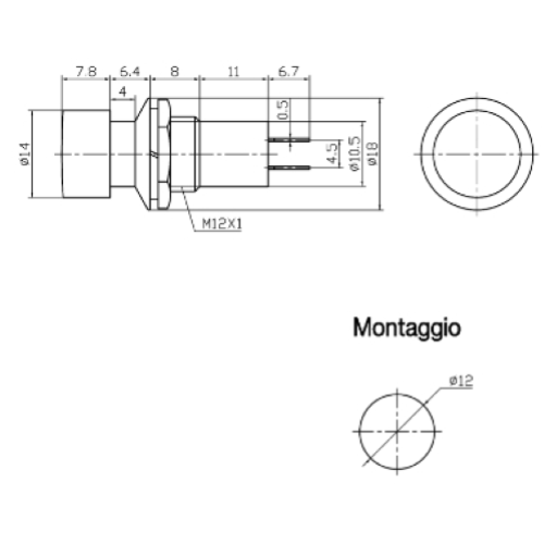 INTERRUTTORE A PULSANTE UNIPOLARE MOMENTANEO NERO OFF-(ON) GBC