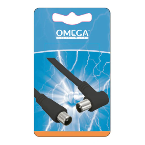 CAVO ANTENNA TV  SPINA MASCHIO 90° - SPINA MASCHIO DIRITTO C/ADATTATORE F/F 1,5m NERO 