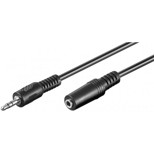 Prolunga audio e cuffie AUX 3 pin da 3,5 mm Spina 3,5 mm (3-pin, stereo) - Presa 3,5 mm (3-pin, stereo), 2,0m, nero