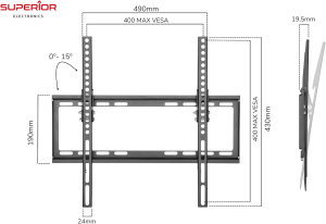 SUPPORTO TV PARETE INCLINABILE 32-55" 35KG SUPERIOR STV005