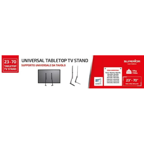 SUPPORTO TV DA TAVOLO UNIVERSALE 23-70 50KG SUPERIOR SUPSTV018