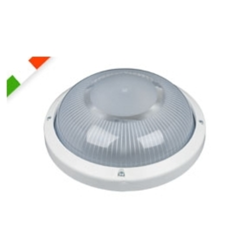 Plafoniera Tonda Bianca IP65 con diffusore trasparente e base in tecnopolimero FAEG FG24155