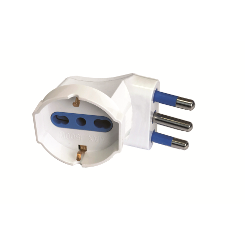 ADATTATORE SCHUKO BIPASSO - SPINA A 90° DA 16A