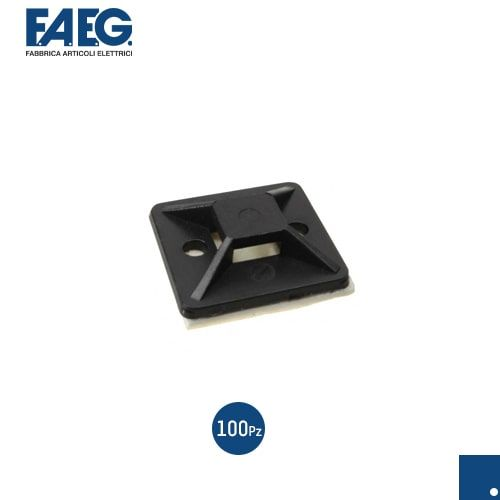 Basetta Adesiva per Fascette dim.27x27 Nera 100Pz. 