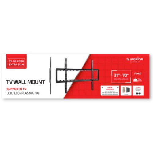 Supporto Tv da Parete Fisso da 37" a 70" (EXTRA Slim) Superior Electronics SUPSTV006 Vesa: 200 x 200, 300 x 300, 400 x 200, 400 x 400, 600 x 400