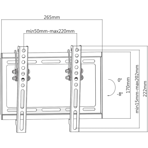 Supporto TV a parete fisso da 23" a 42" POLLICI Superior Electronics SUPSTV008 (inclinazione Extra Slim) Vesa: 50 x 50, 75 x 75, 100 x 100, 200 x 100, 200 x 200 PESO MASSIMO 35KG