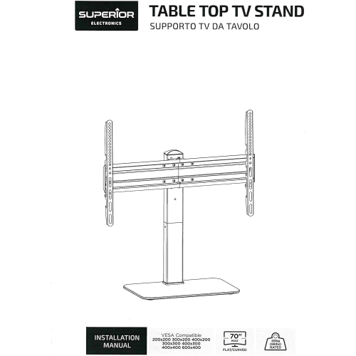 Supporto TV universale da tavolo, per TV da 37" a 70" fino a 40Kg Superior 