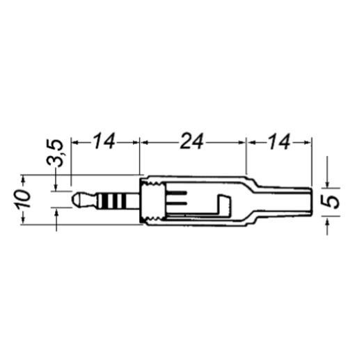 SPINA JACK 3,5MM 4 POLI CON GUIDACAVO GBC
