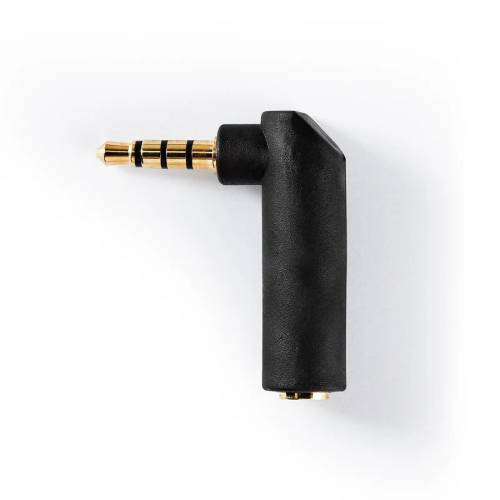 ADATTATORE AUDIO STEREO 3,5 mm 4POLI angolato a 90° 